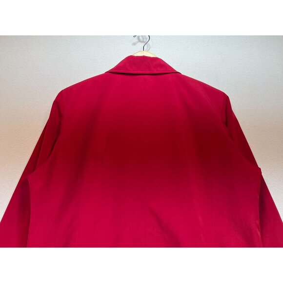 Braetan Women's Preppy Button Front Trench Coat Long Sleeve Size XL Red - Picture 7 of 10
